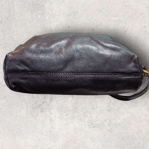 Michael Kors Black Leather Clutch Crossbody Shoulder Handbag Purse Detach Strap - Picture 3 of 16